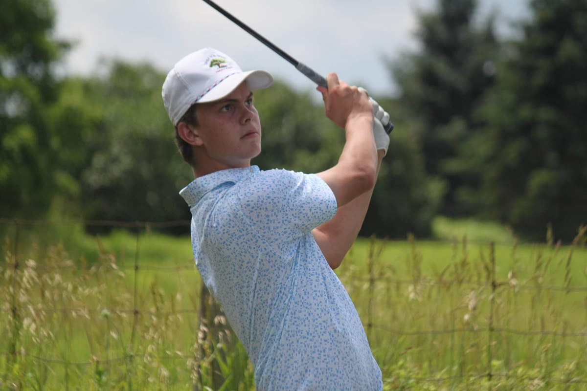 Owen Gauderis making the cut, preparing for his shot in the U.S. Junior Amateur Golf Championship in July 2021.